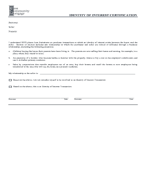 Identity of Interest Certification