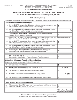 New Jersey Health Benefit Contribution Worksheet