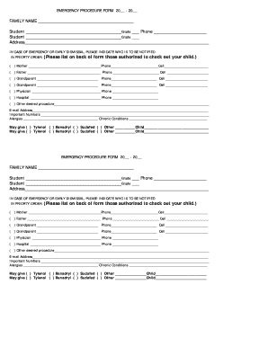 Emergency Procedure Form