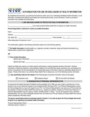 Authorization for Use or Disclosure of Health Information