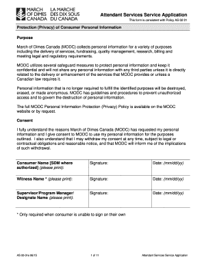 Attendant Services Application Form