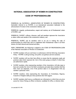 NAWIC Code of Professionalism