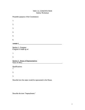 US Constitution Outline Worksheet - Fill and Sign Printable Template Online