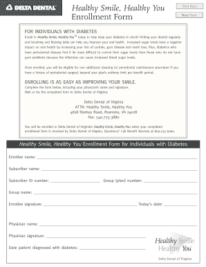 Healthy Smile Healthy You Enrollment Form