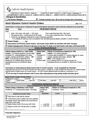 Adult Glycemic Control Insulin Orders