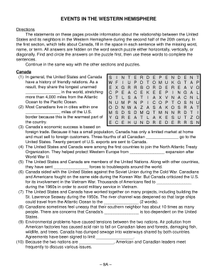 Western Hemisphere History Worksheet