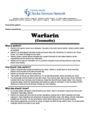Warfarin Patient Information Form