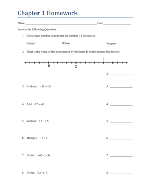 Chapter 1 Homework Worksheet