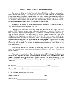 Passive Parental Permission Form