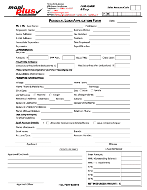 Personal Loan Application Form