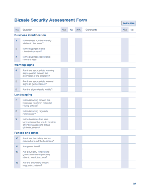 Bizsafe Security Assessment Form