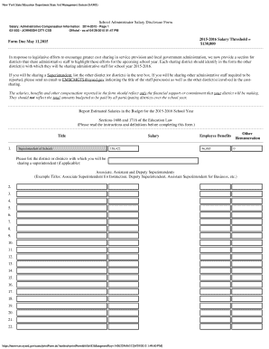 New York School Administrator Salary Disclosure Form