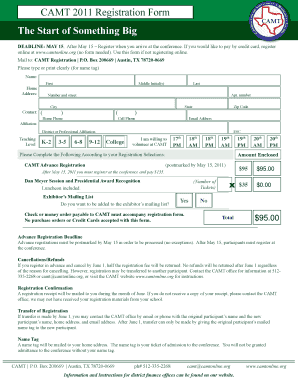 CAMT Conference Registration Form