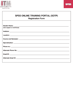 SPSS Online Training Registration Form