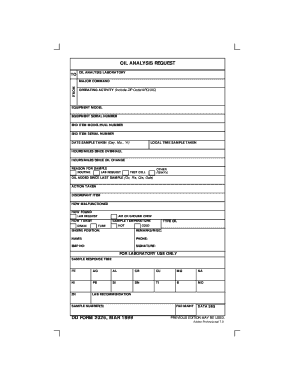 Oil Analysis Request Form