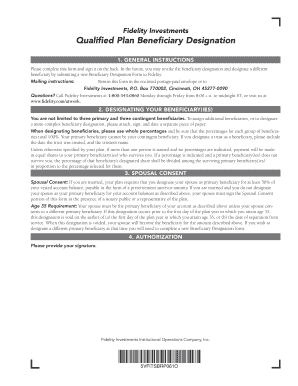 Fidelity Qualified Plan Beneficiary Designation