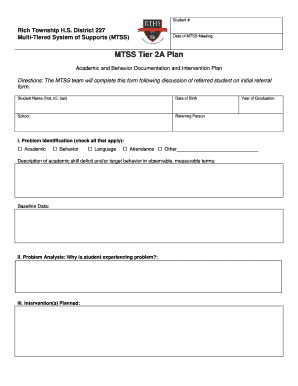 MTSS Tier 2A Plan