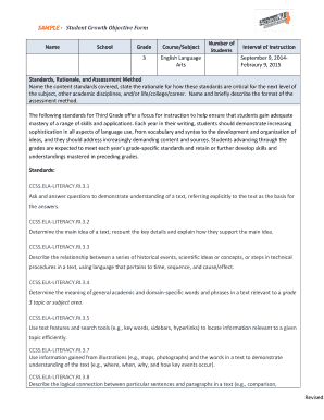 Student Growth Objective Form