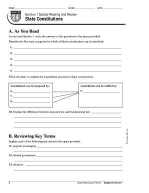 State Constitutions Guided Reading and Review