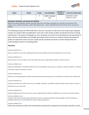 Student Growth Objective Form