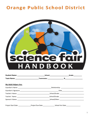 Student Science Fair Project Form