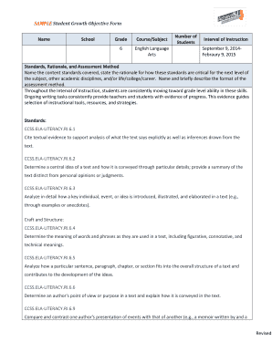 Student Growth Objective Form