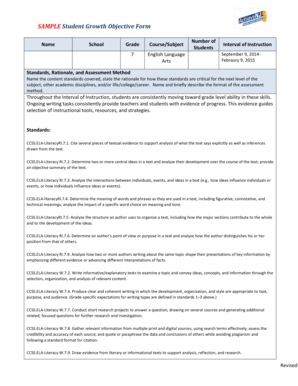 Student Growth Objective Form