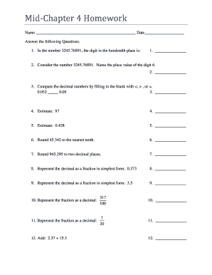 Tenth place decimal - Mid Chapter 4 Homework - facultyccbcmdedu