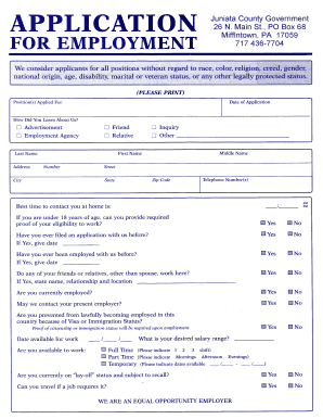 Employment Application Form