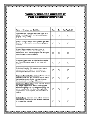 Business Insurance Checklist