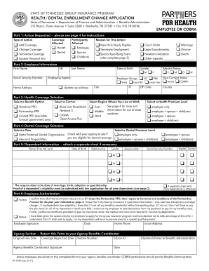 Tennessee Group Insurance Enrollment Change Application