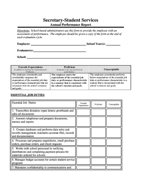 School Employee Performance Report