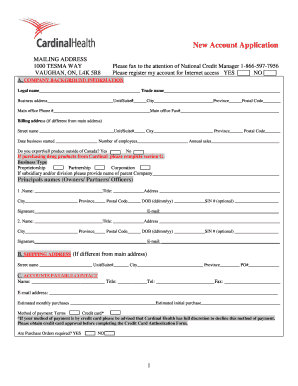 New Account Application