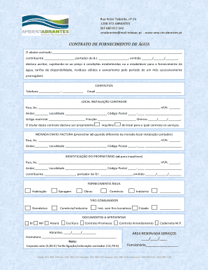 Contrato de Fornecimento de Água