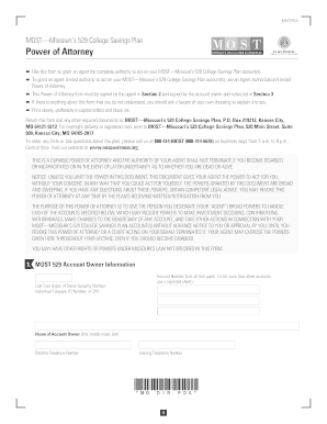 Missouri 529 College Savings Plan Power of Attorney