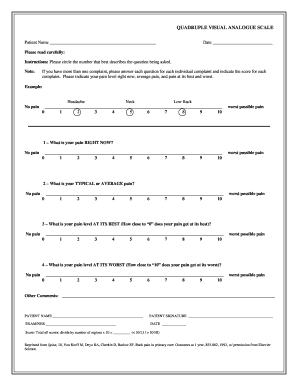 Quadruple Visual Analogue Scale