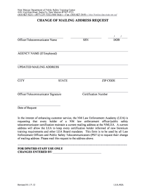 New Mexico Change of Mailing Address Request