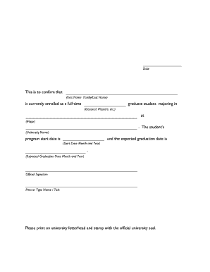 Student Enrollment Verification Letter