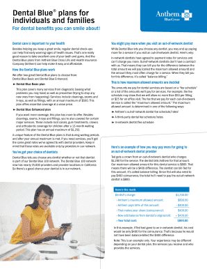 Dental Blue Plan Enrollment Application