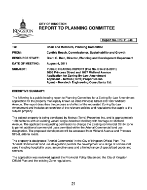: PC11048 TO: Chair and Members, Planning Committee FROM: Cynthia Beach, Commissioner, Sustainability and Growth RESOURCE STAFF: Grant C - archive cityofkingston