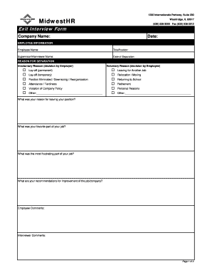 Exit Interview Form