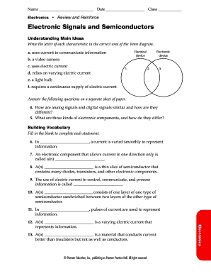 Electronics Review Worksheet