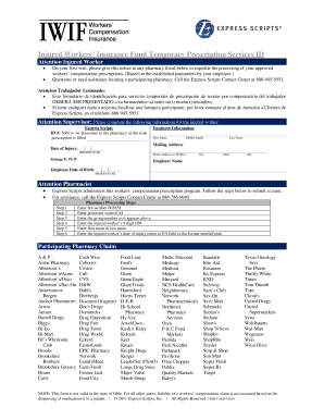 Injured Workers' Insurance Fund Temporary Prescription ID