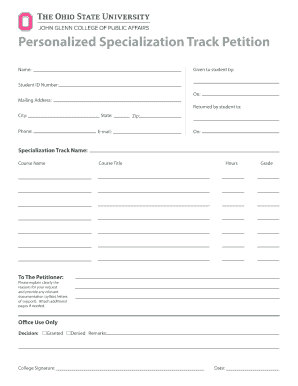 Specialization Track Petition