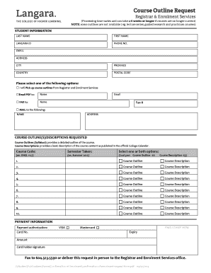 Course Outline Request Form