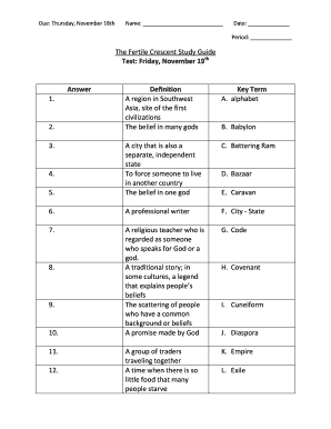 The Fertile Crescent Study Guide