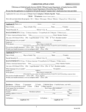 Caregiver Application Form