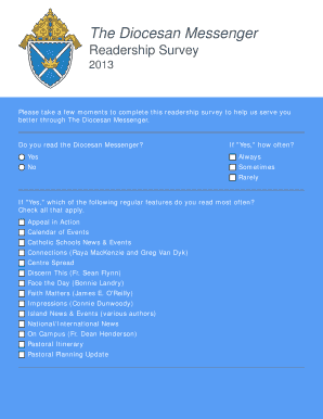 Diocesan Messenger Readership Survey