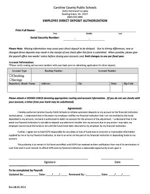 Employee Direct Deposit Authorization