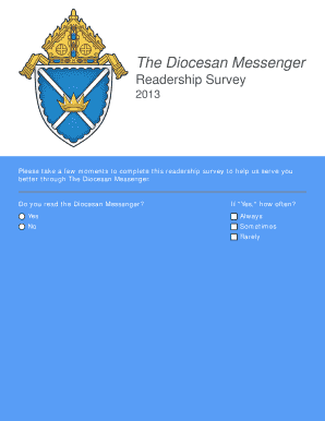 Diocesan Messenger Readership Survey